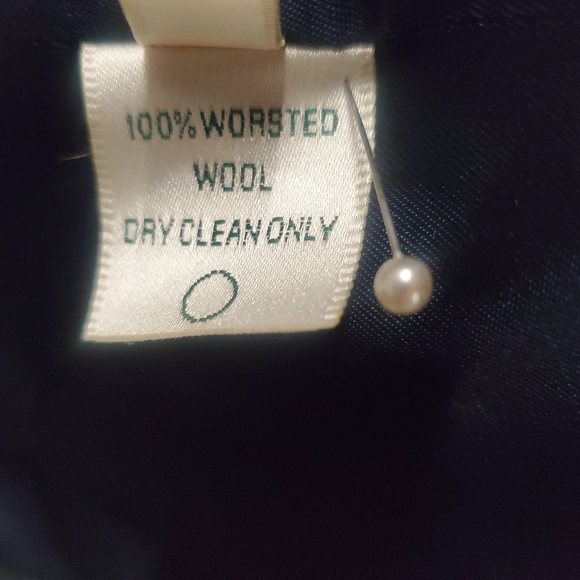 WOMEN Austin Reed Petite Double Breasted Navy 100% Worsted Wool Navy Blazer 10 - Picture 12 of 16